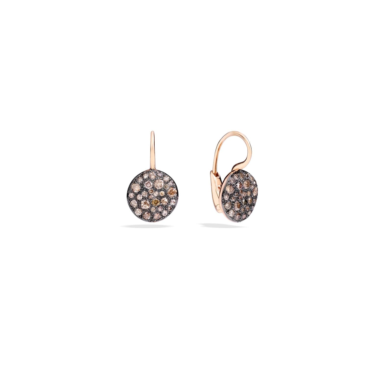 Sabbia 18ct Rose Gold 0.80ct Brushed Brown Diamond Drop Earrings