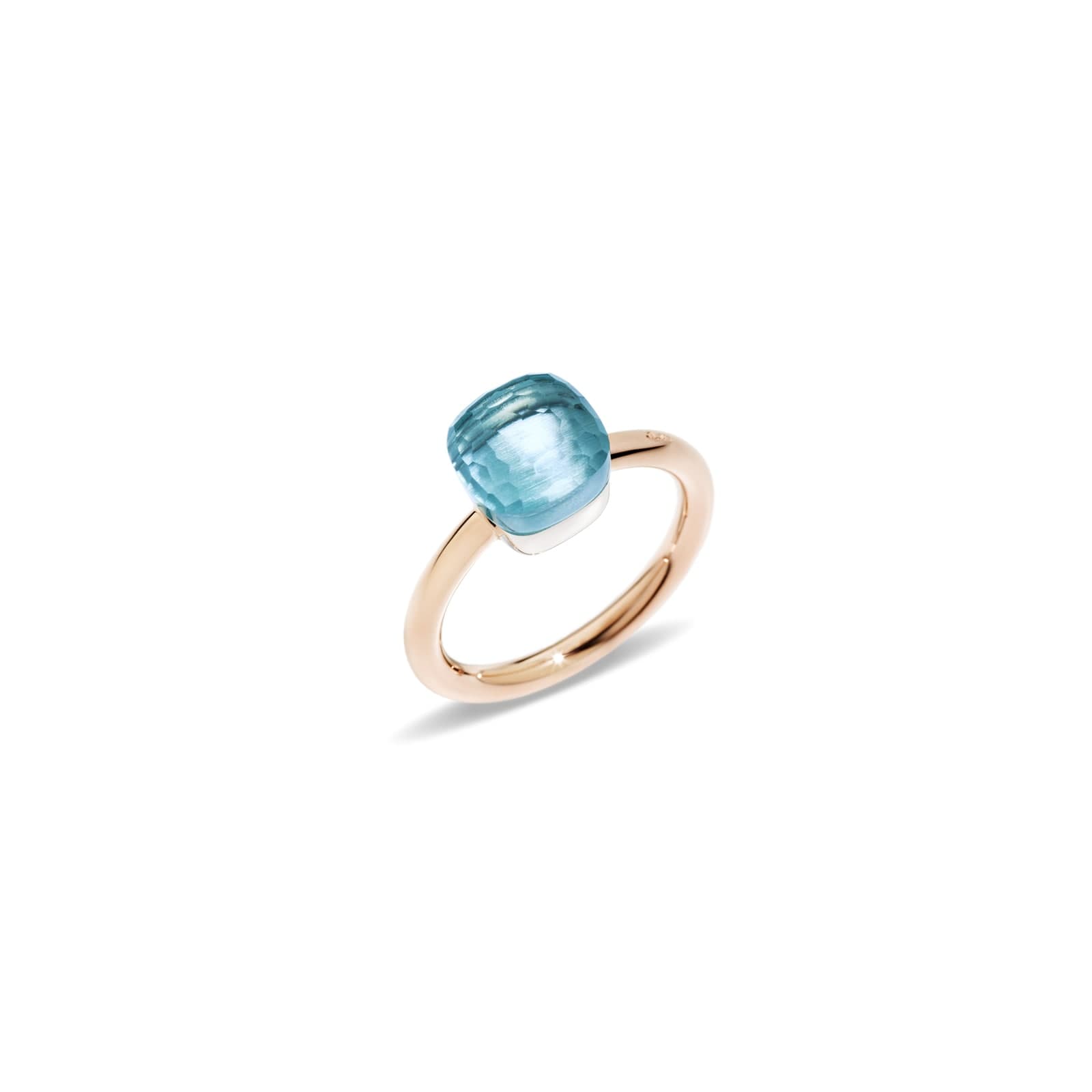 Nudo Petit 18ct Rose & White Gold Blue Topaz Ring
