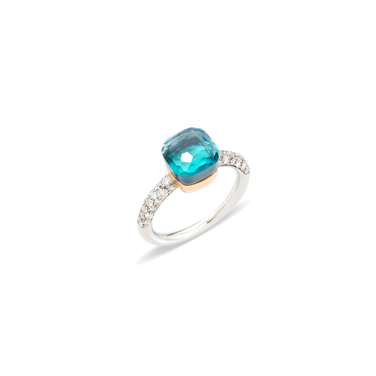 Nudo Petit 18ct White & Rose Gold Topaz & Agate 0.40ct Diamond Ring