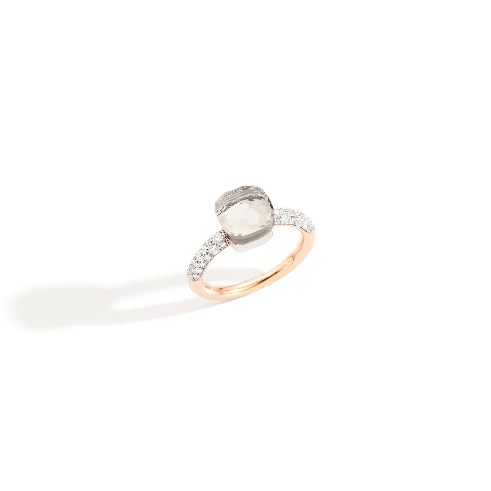 Nudo Petit 18ct Rose & White Gold White Topaz & 0.50ct Diamond Ring