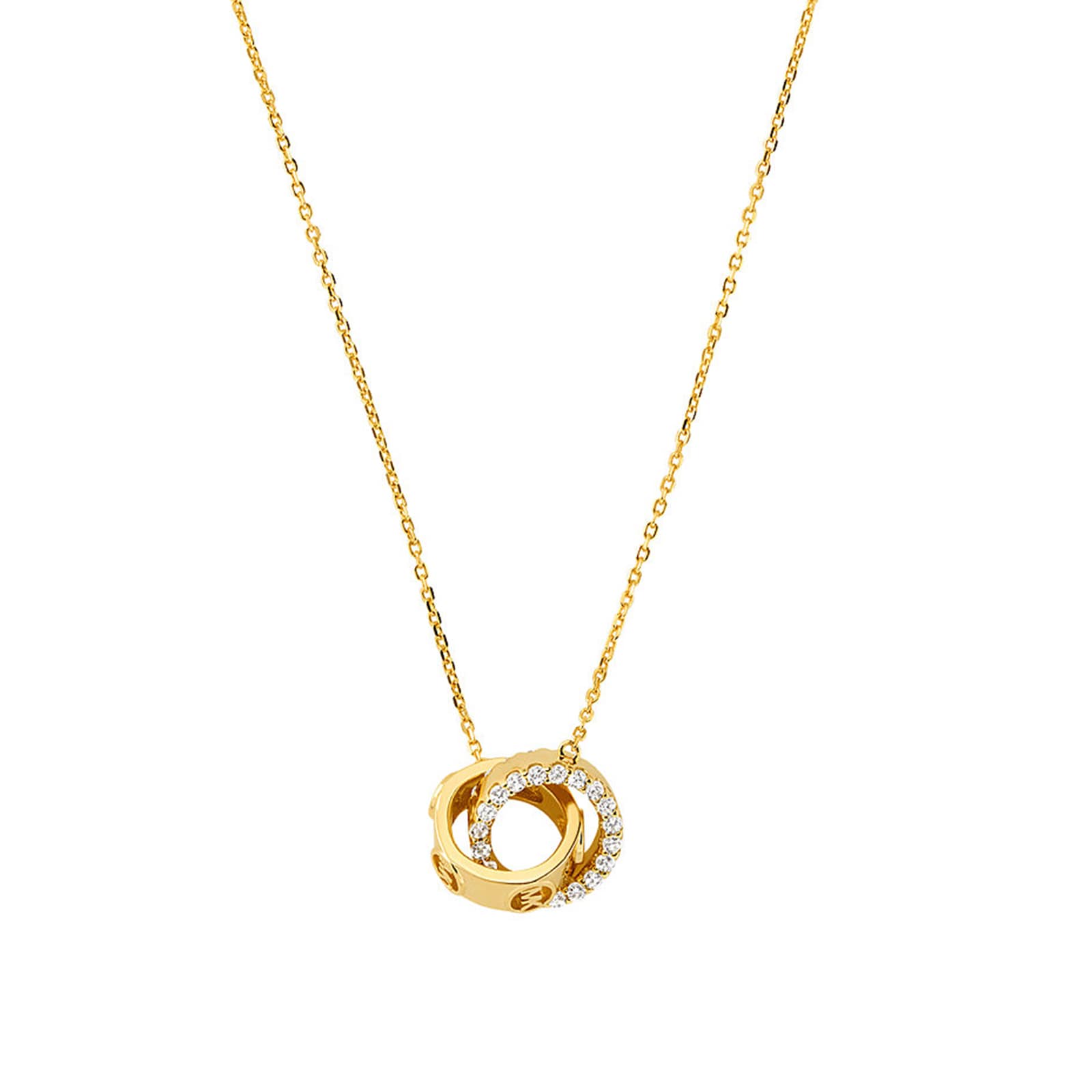 14ct Yellow Gold Coloured Cubic Zirconia Ring Necklace