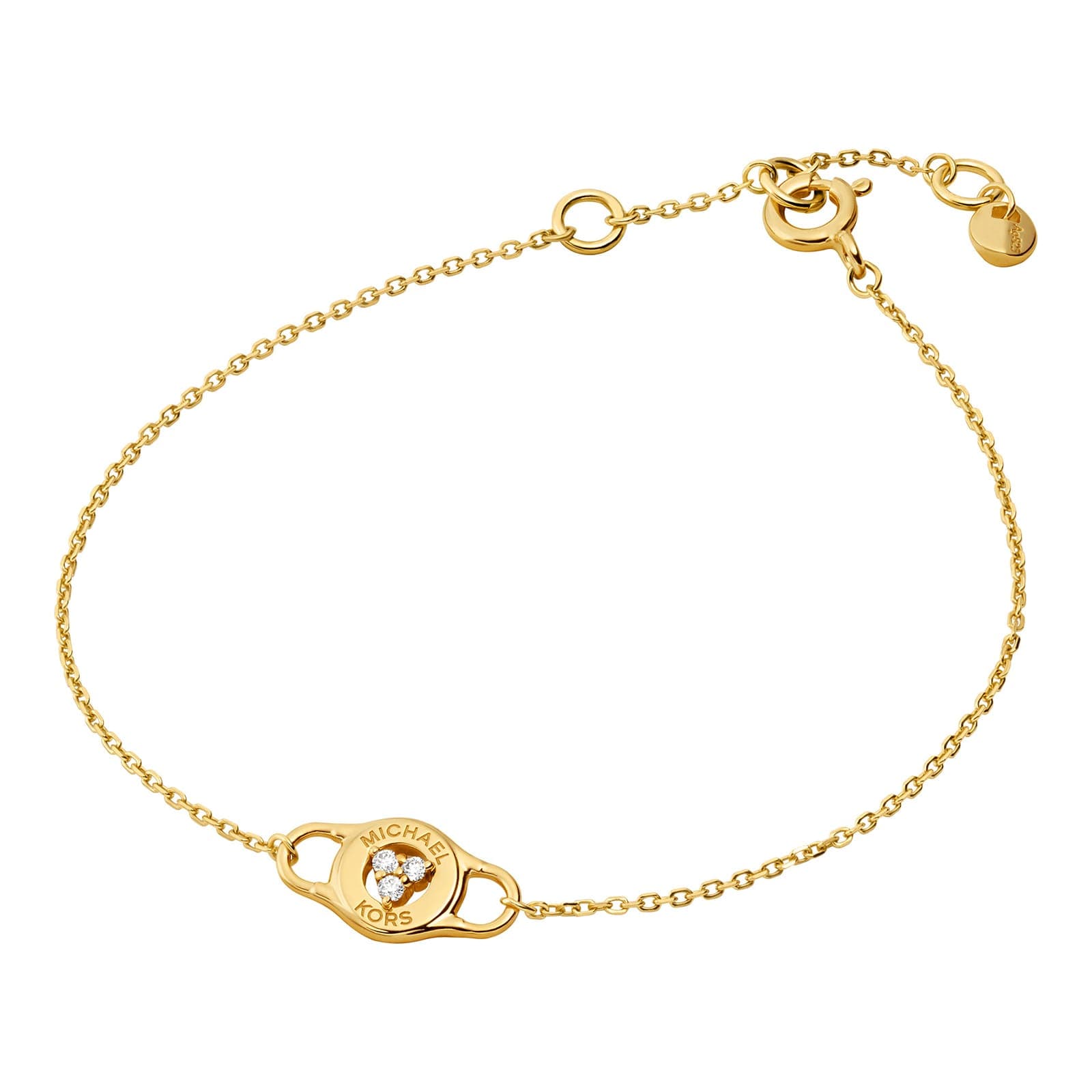 Yellow Gold Coloured Cubic Zirconia Lock Bracelet