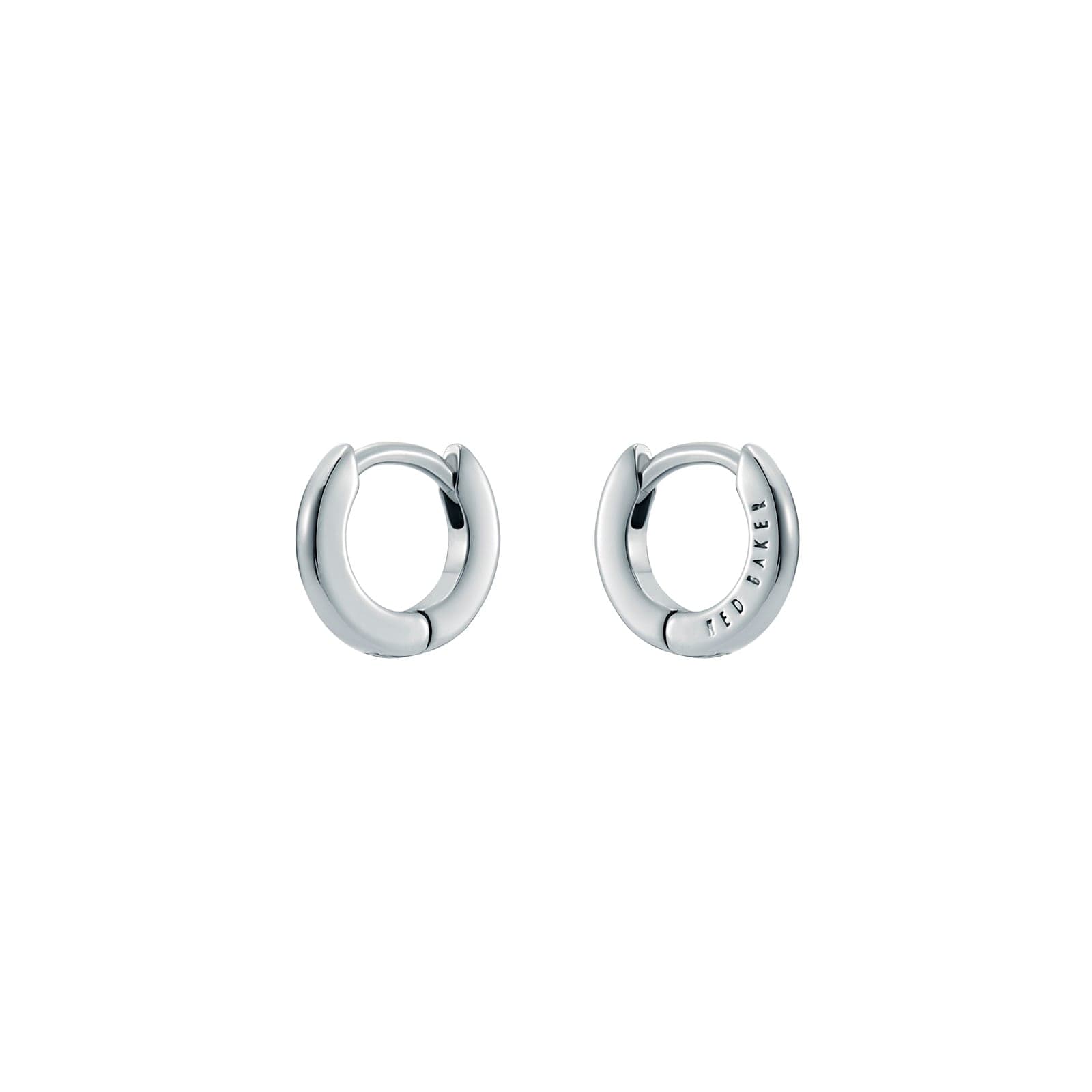 CRISETE Silver Coloured Logo Hoop Earrings