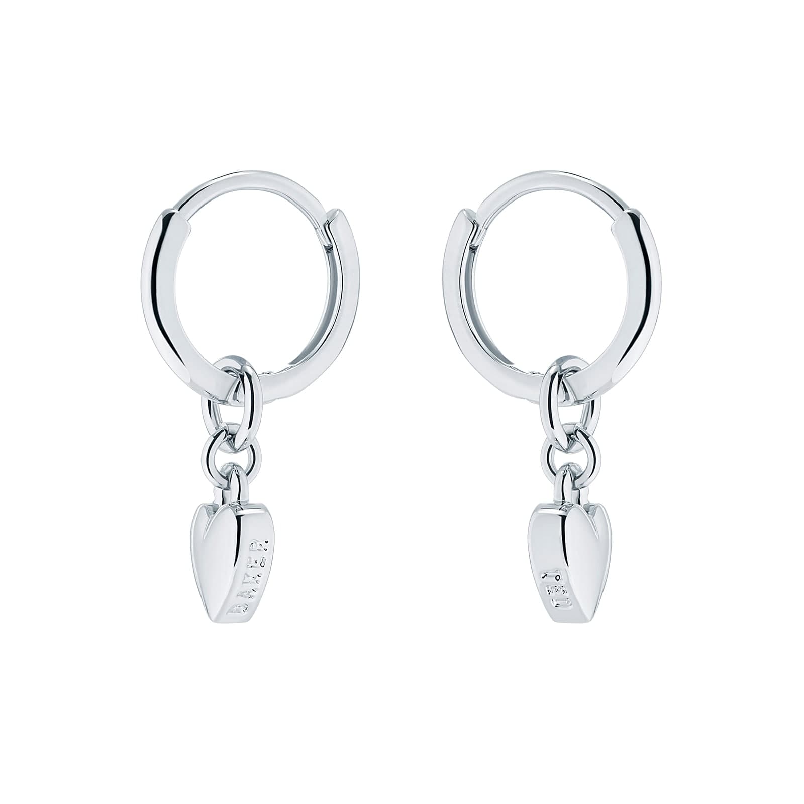 White Gold Coloured Harrye SweetHeart Huggie Earrings
