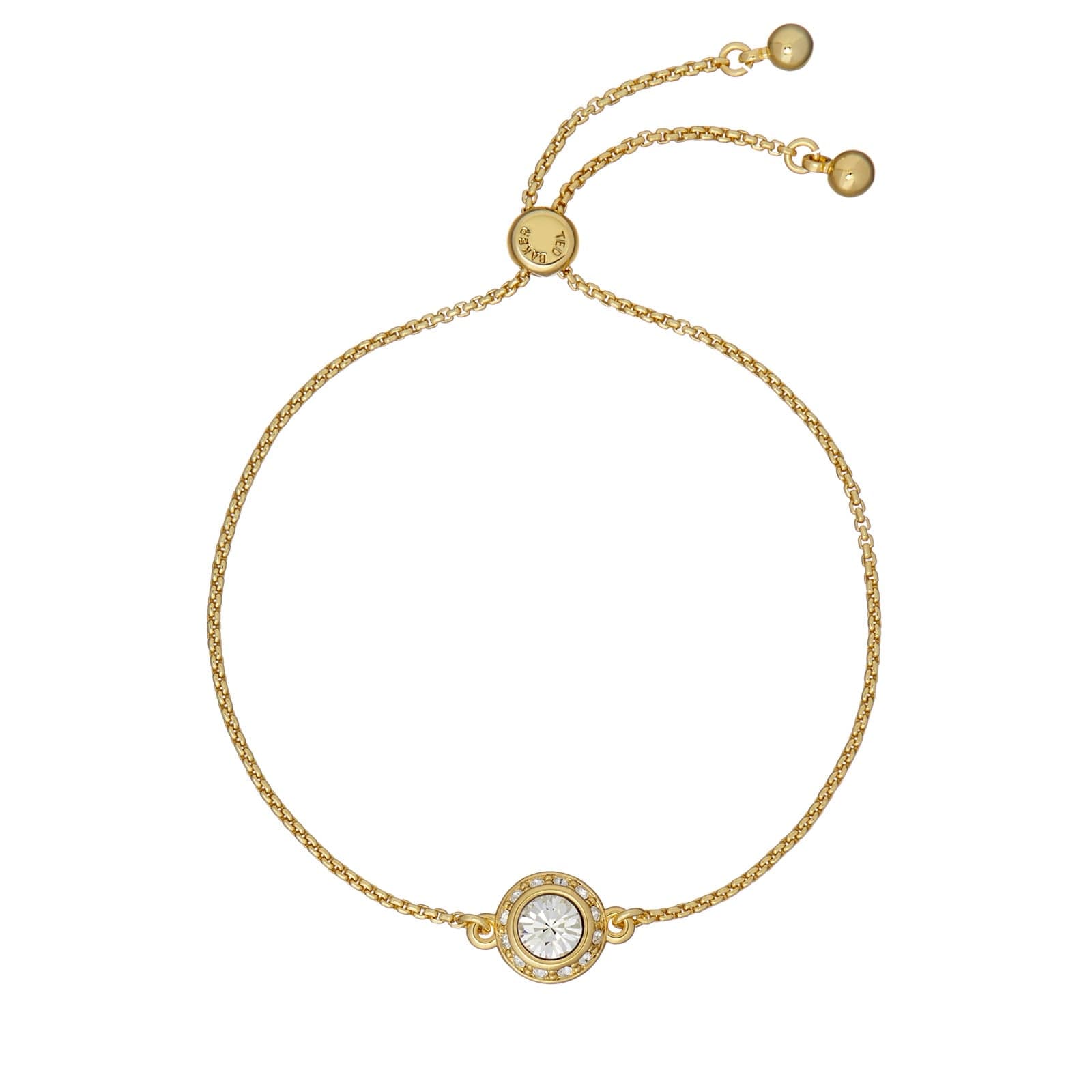 Yellow Gold Coloured Soleta Cubic Zirconia Bracelet