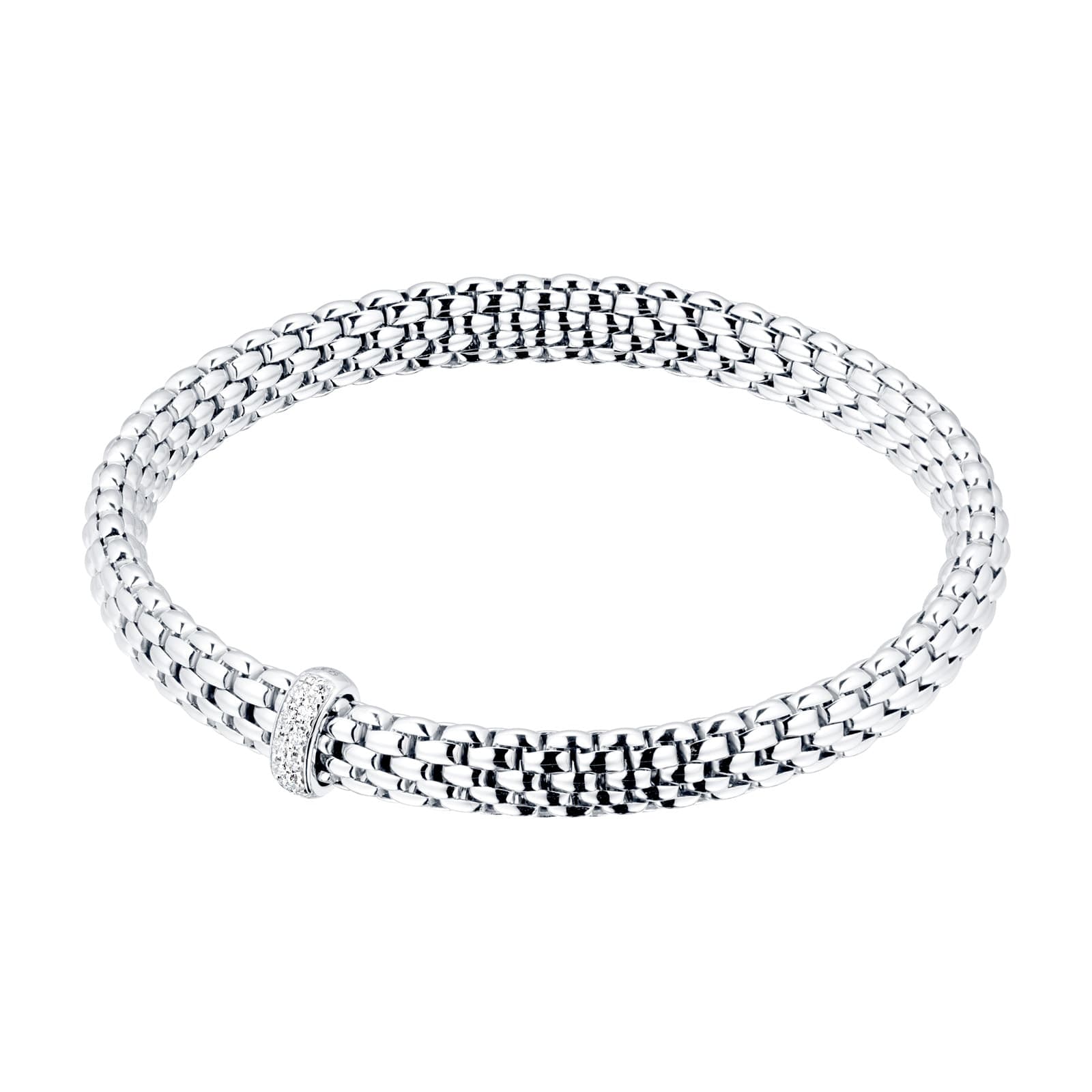 18ct White Gold Vendome Flex'It 0.10ct Diamond Bracelet