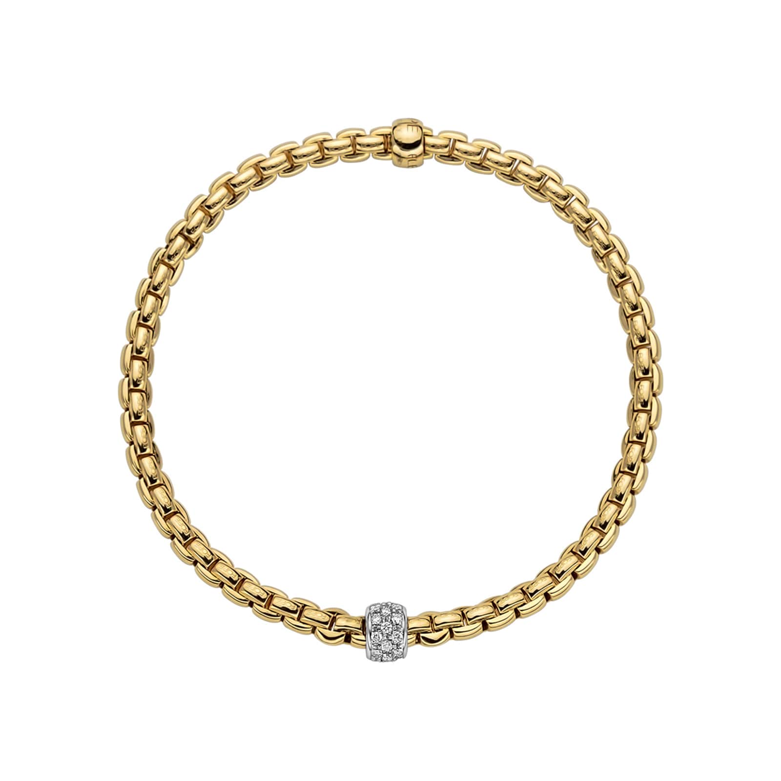 18ct Yellow & White Gold EKA Tiny 0.19cttw Diamond Bracelet