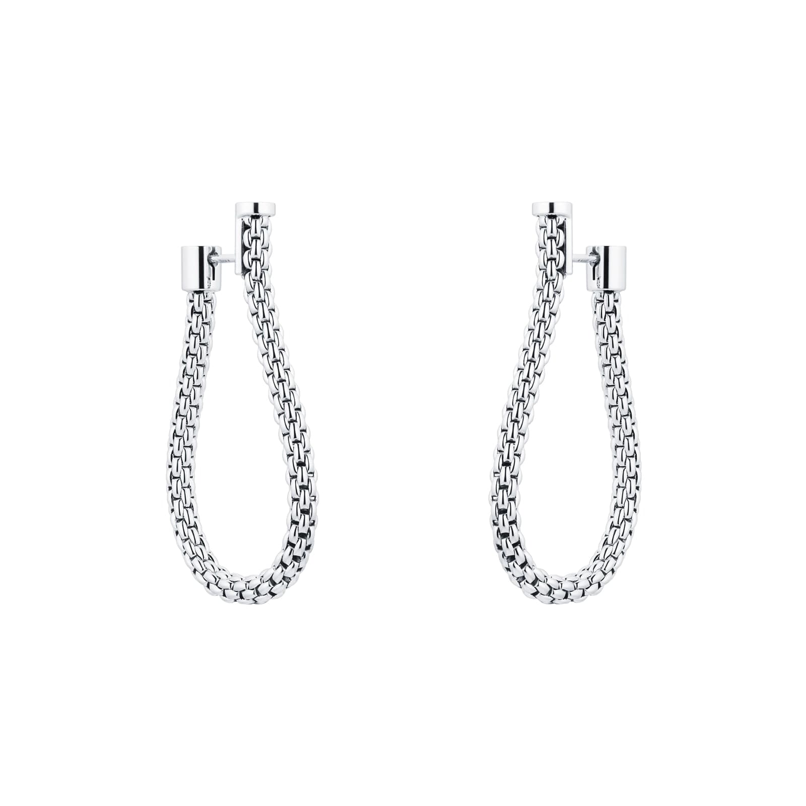 Essentials Flex'it 18ct White Gold Small Teardrop Earrings