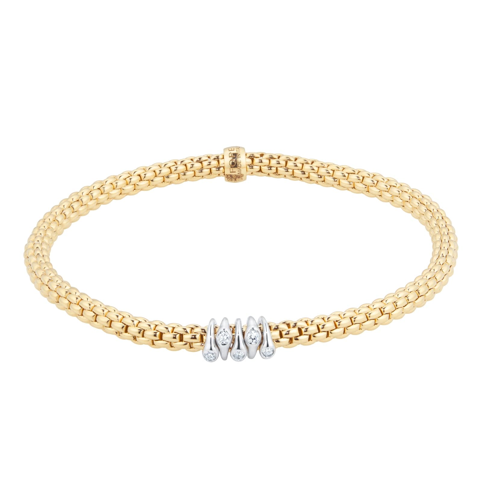 18ct Yellow Gold Flex'it Prima 0.07ct Diamond Bracelet