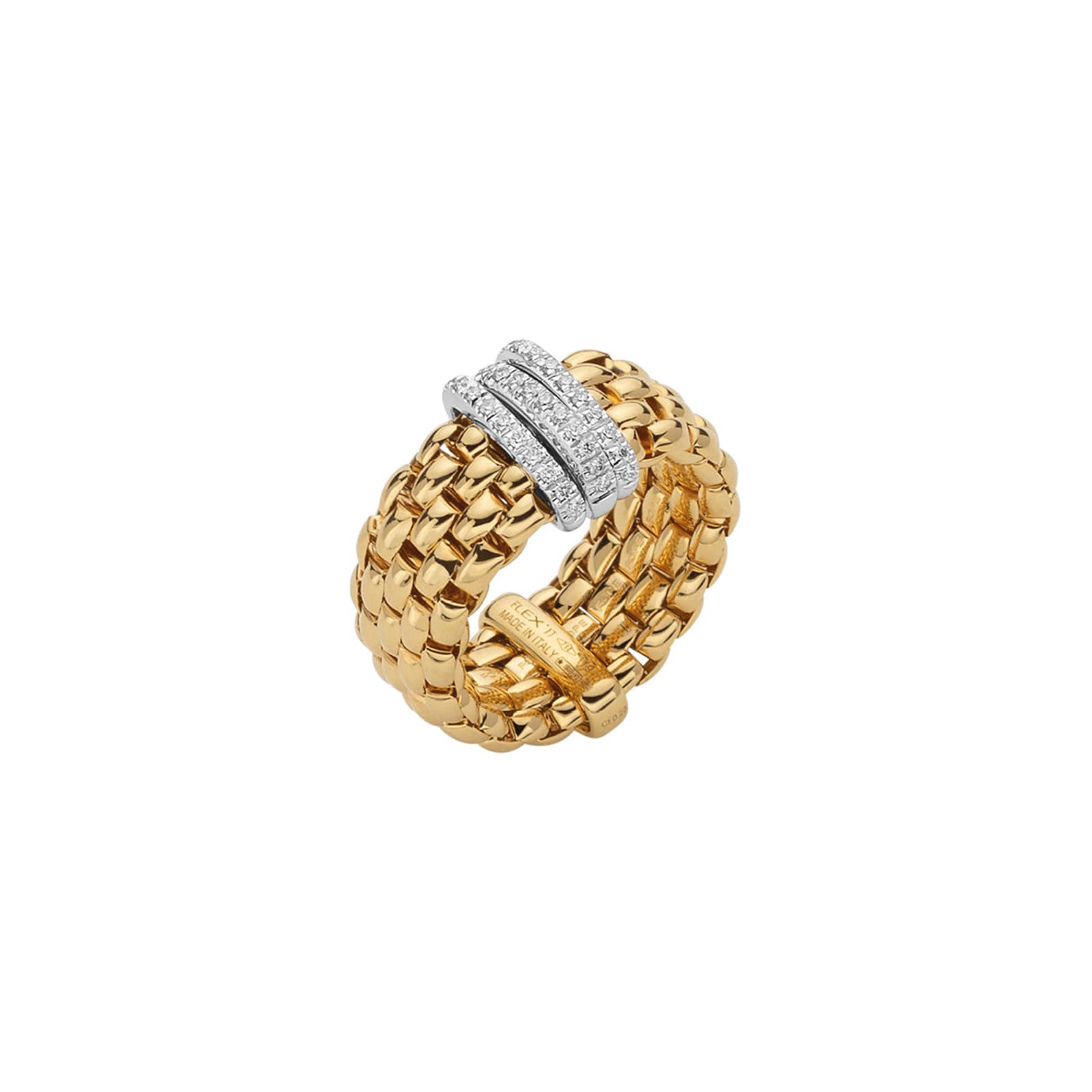 18ct Yellow Gold Panorama Flex'it 0.23ct Diamond Ring - Large