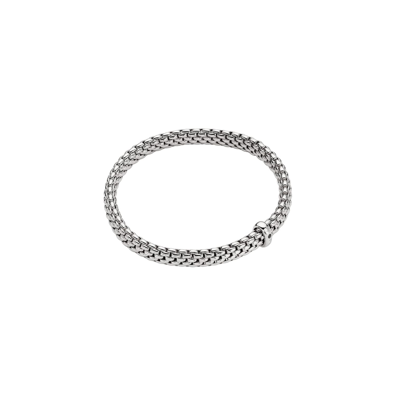 18ct White Gold Vendome Flex'it 0.01ct Black Diamond Bracelet - Size Extra Large