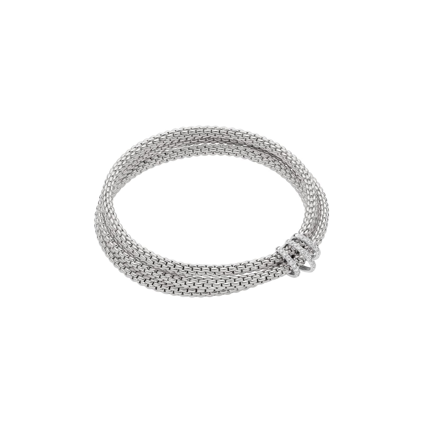 18ct White Gold Prima Flex'it 0.30ct Diamond Bracelet - Size Medium