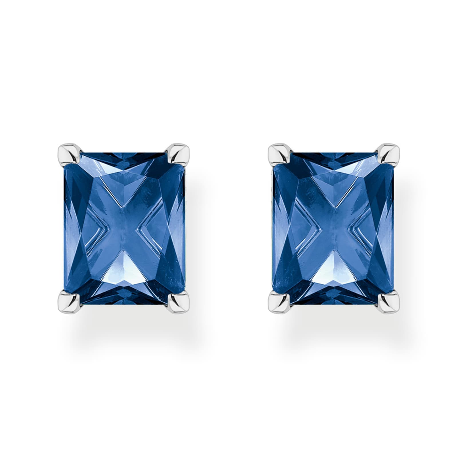 Sterling Silver Blue Cubic Zirconia Ocean Vibes Earrings