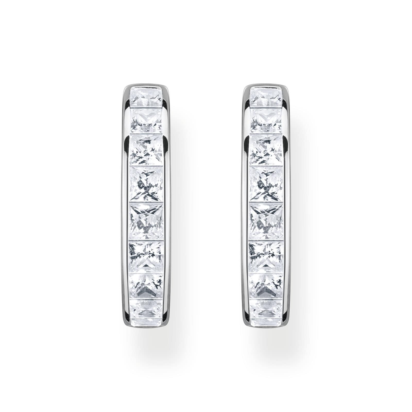 Sterling Silver Pink Cubic Zirconia Hoop Earrings