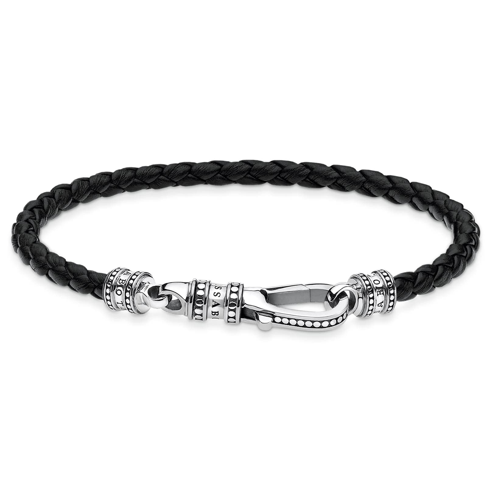 Mens Dark Leather 19cm Bracelet