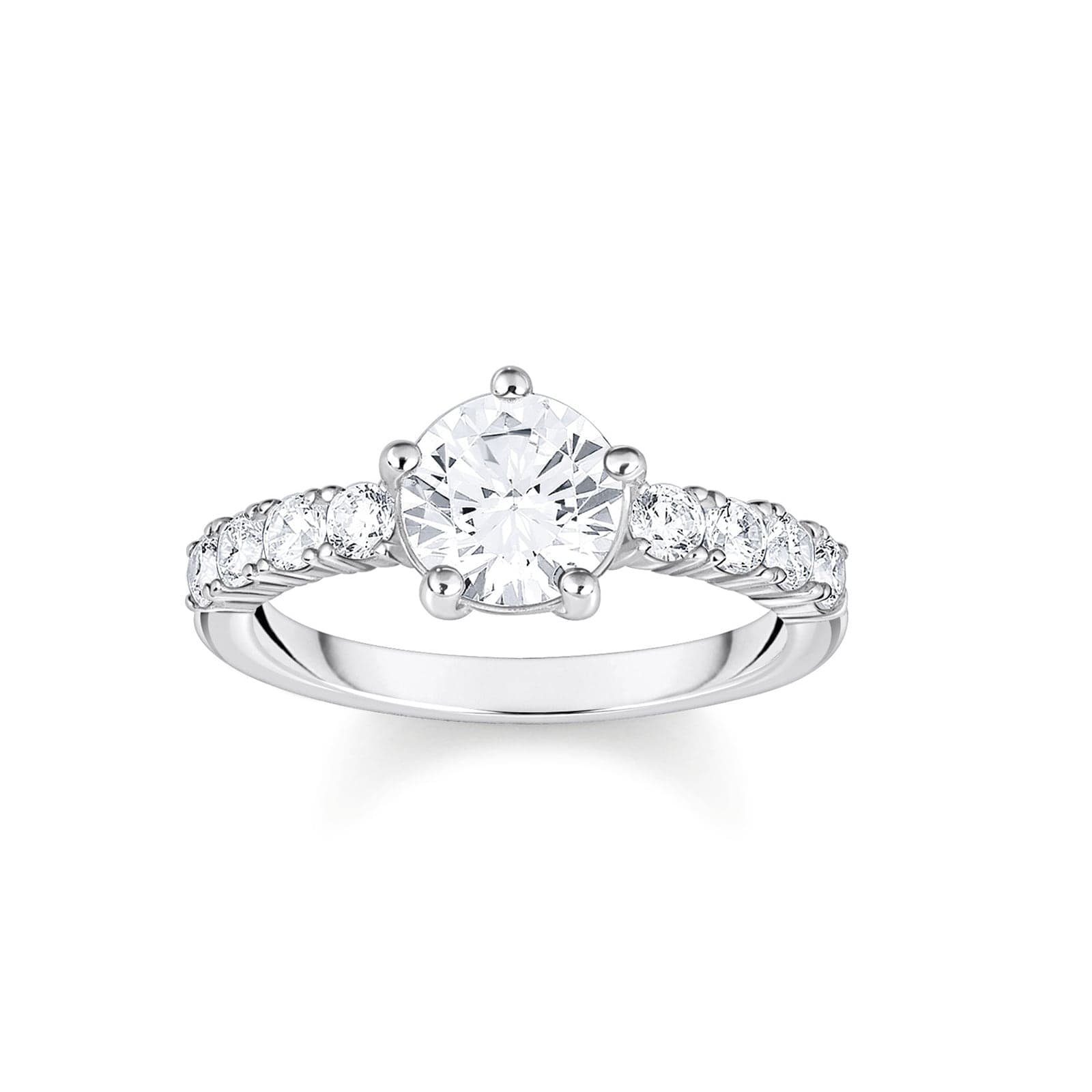 Sterling Silver Cubic Zirconia Solitaire Ring