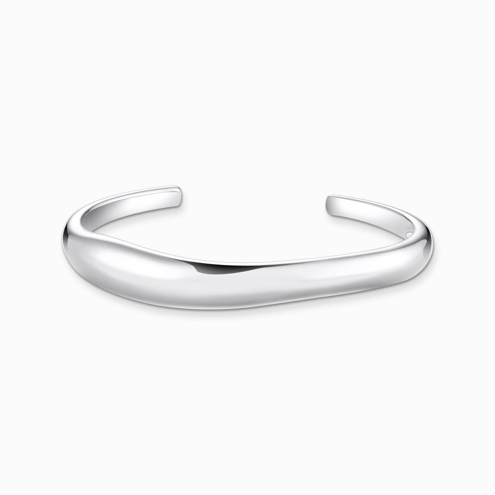 Sterling Silver Bold Elegance Curved Bangle