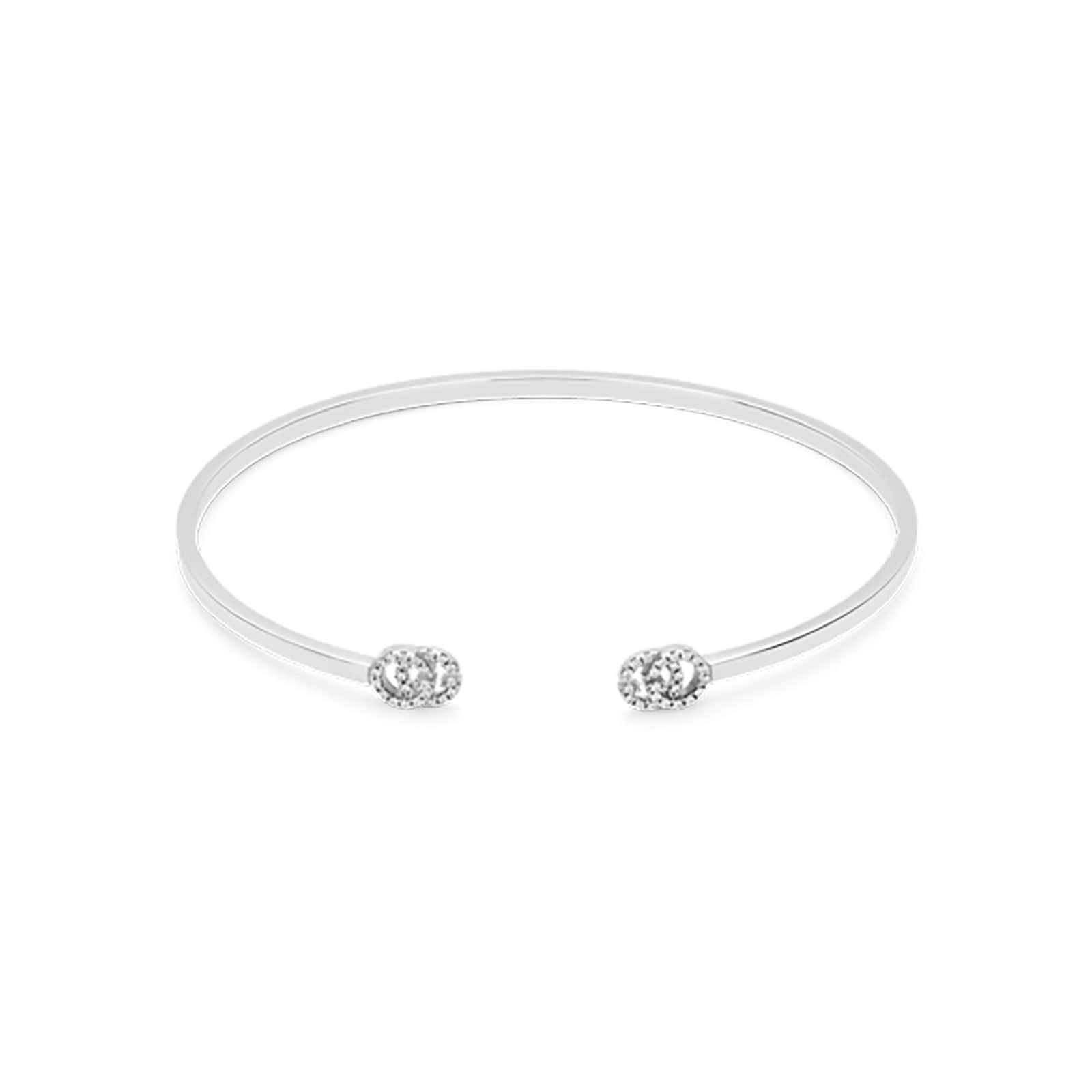 18ct White Gold GG Running 0.10cttw Diamond Cuff