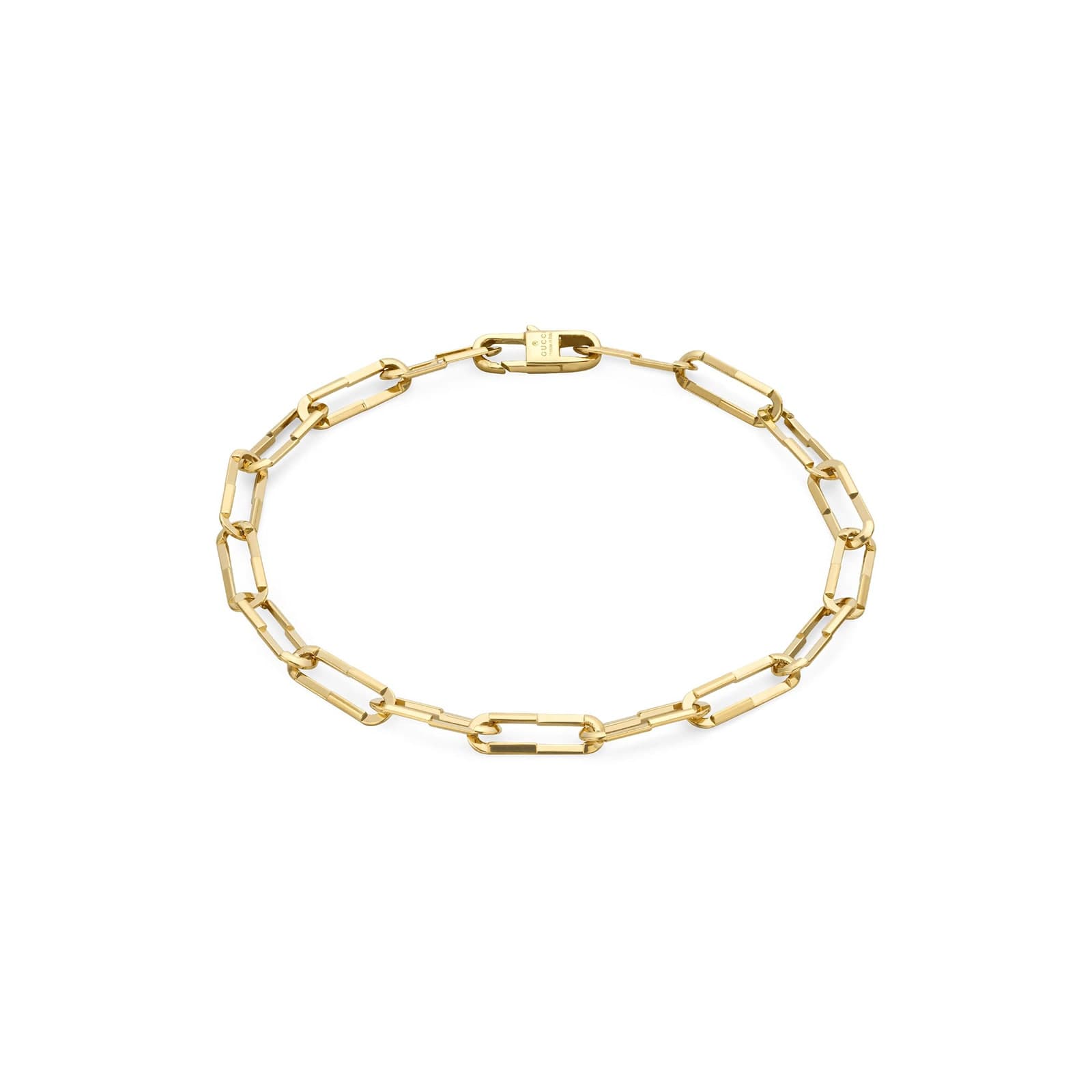 18ct Yellow Gold Paper Clip Gucci Link to Love Chain Bracelet