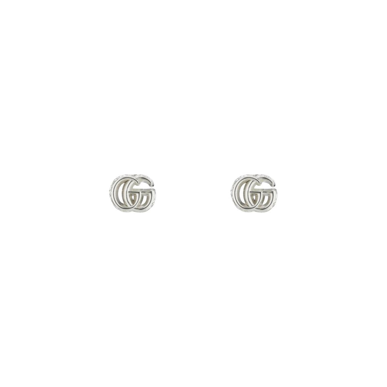 Sterling Silver GG Marmont Logo Earrings