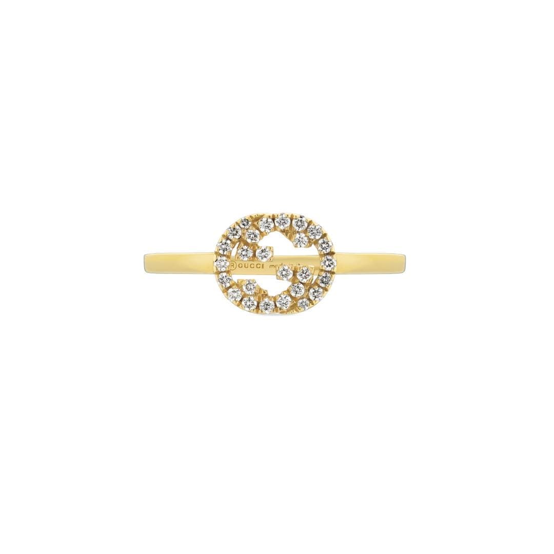 Interlocking G 18ct Yellow Gold 0.12ct Diamond Ring
