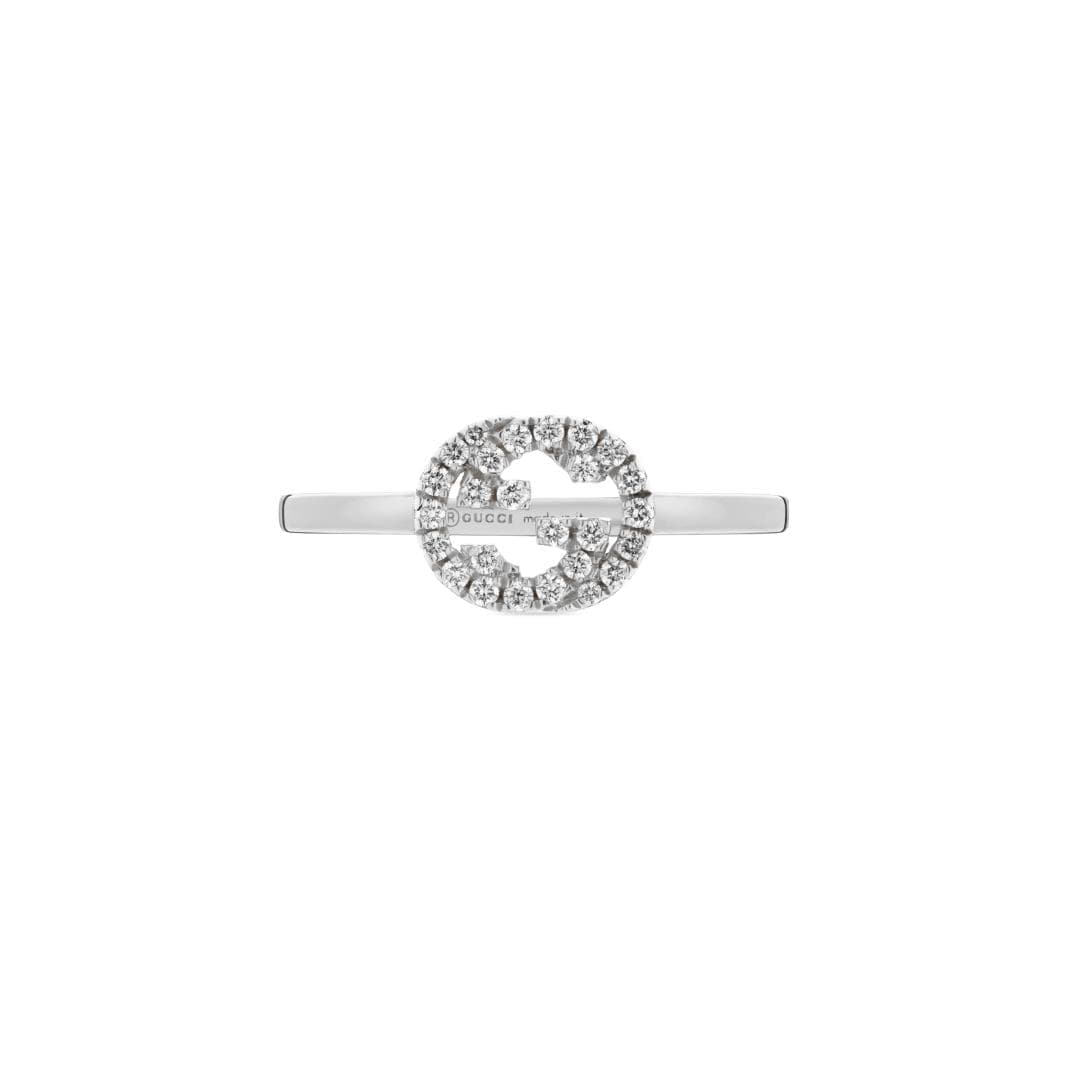 Interlocking G 18ct White Gold 0.12ct Diamond Ring