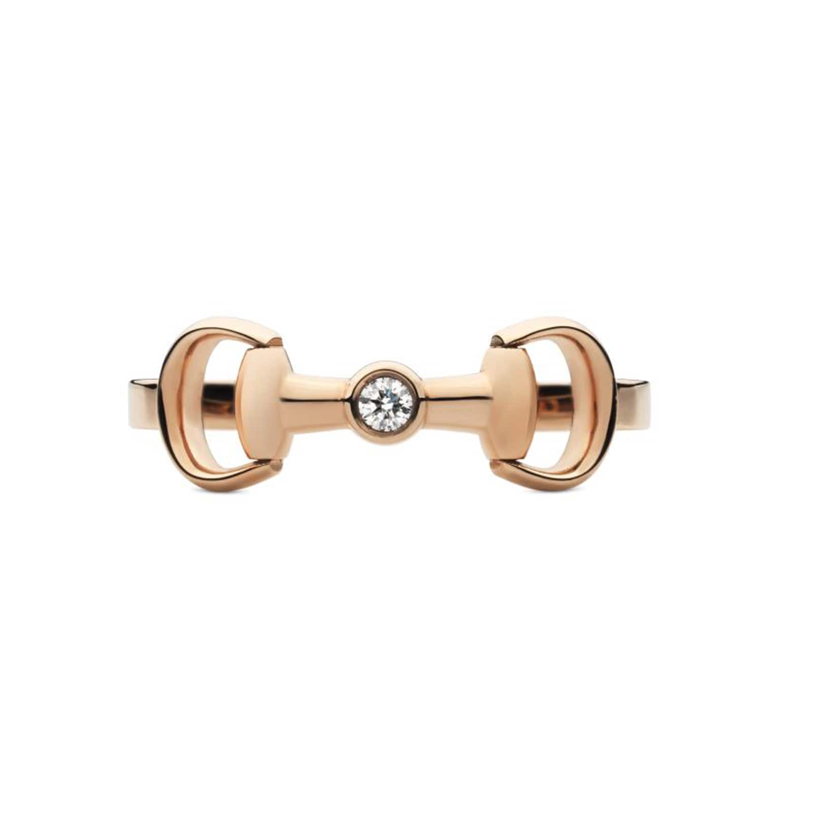 Horsebit 18ct Rose Gold 0.02ct Diamond Ring