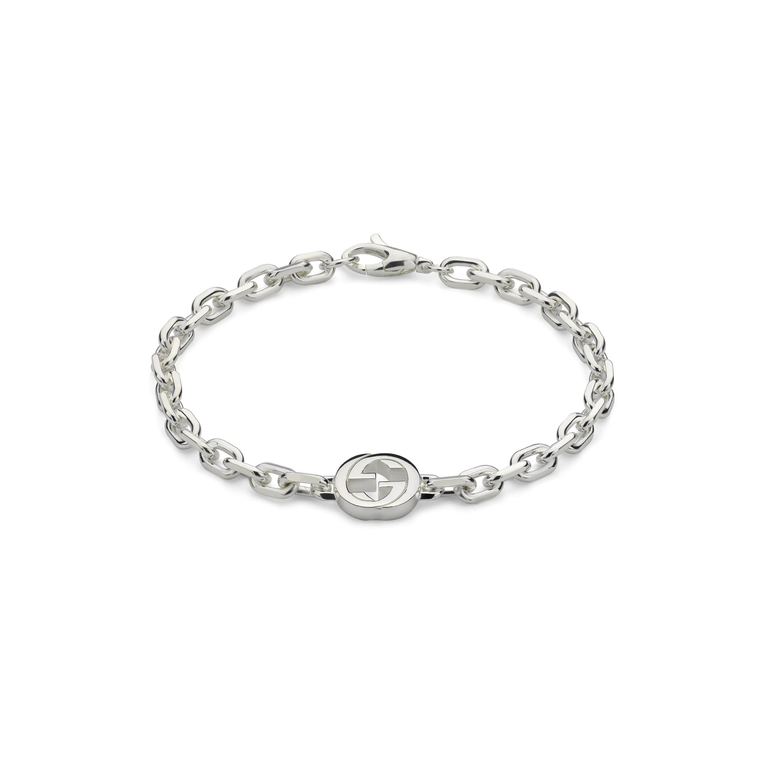 Gucci Interlocking Sterling Silver Chain Bracelet