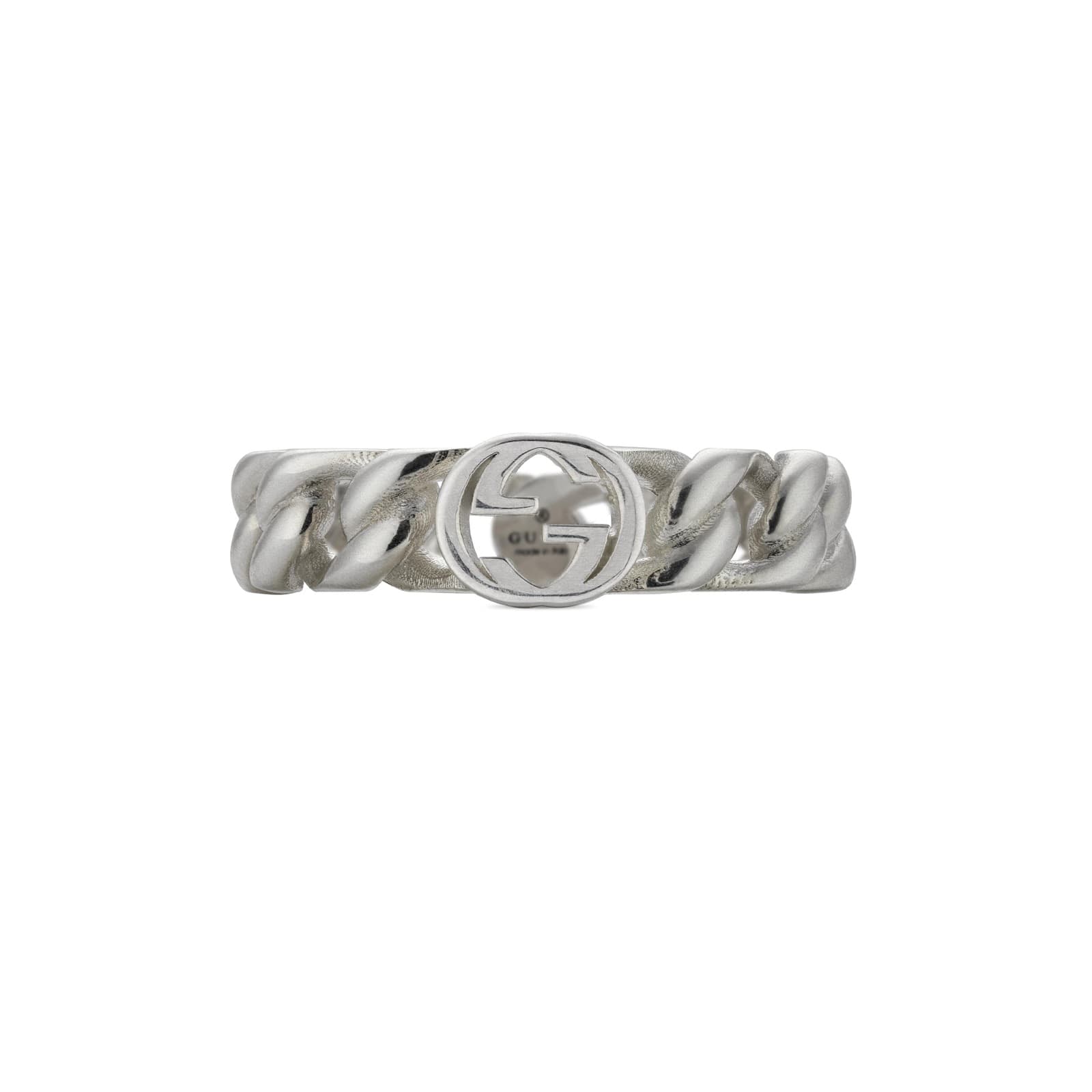 Gucci Interlocking Sterling Silver 5mm Ring