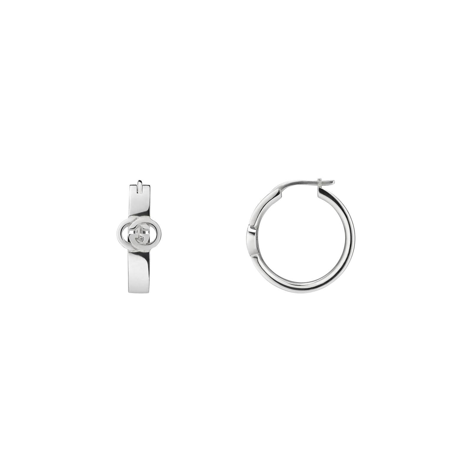 Gucci Interlocking Sterling Silver Hoop Earrings