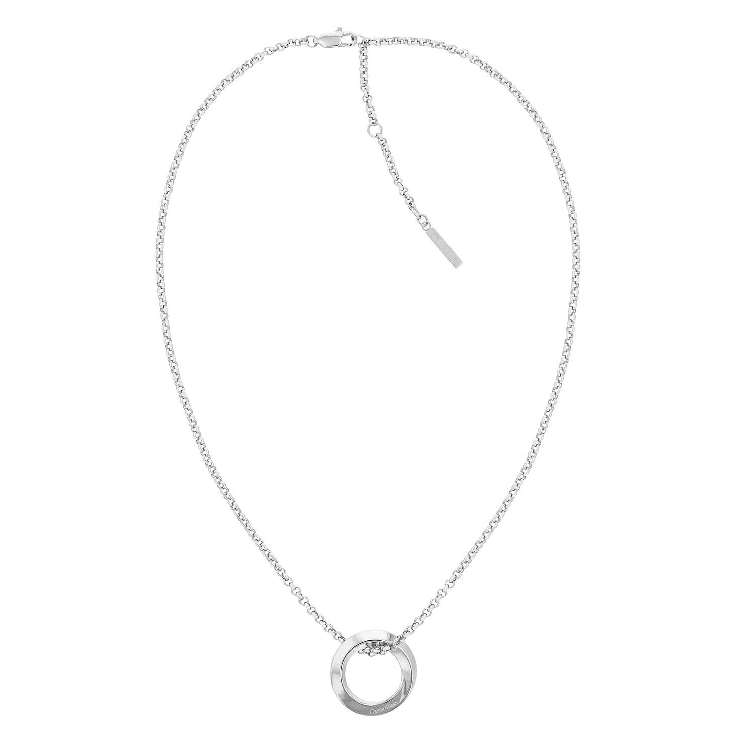 Ladies Stainless Steel Twisted Ring Necklace