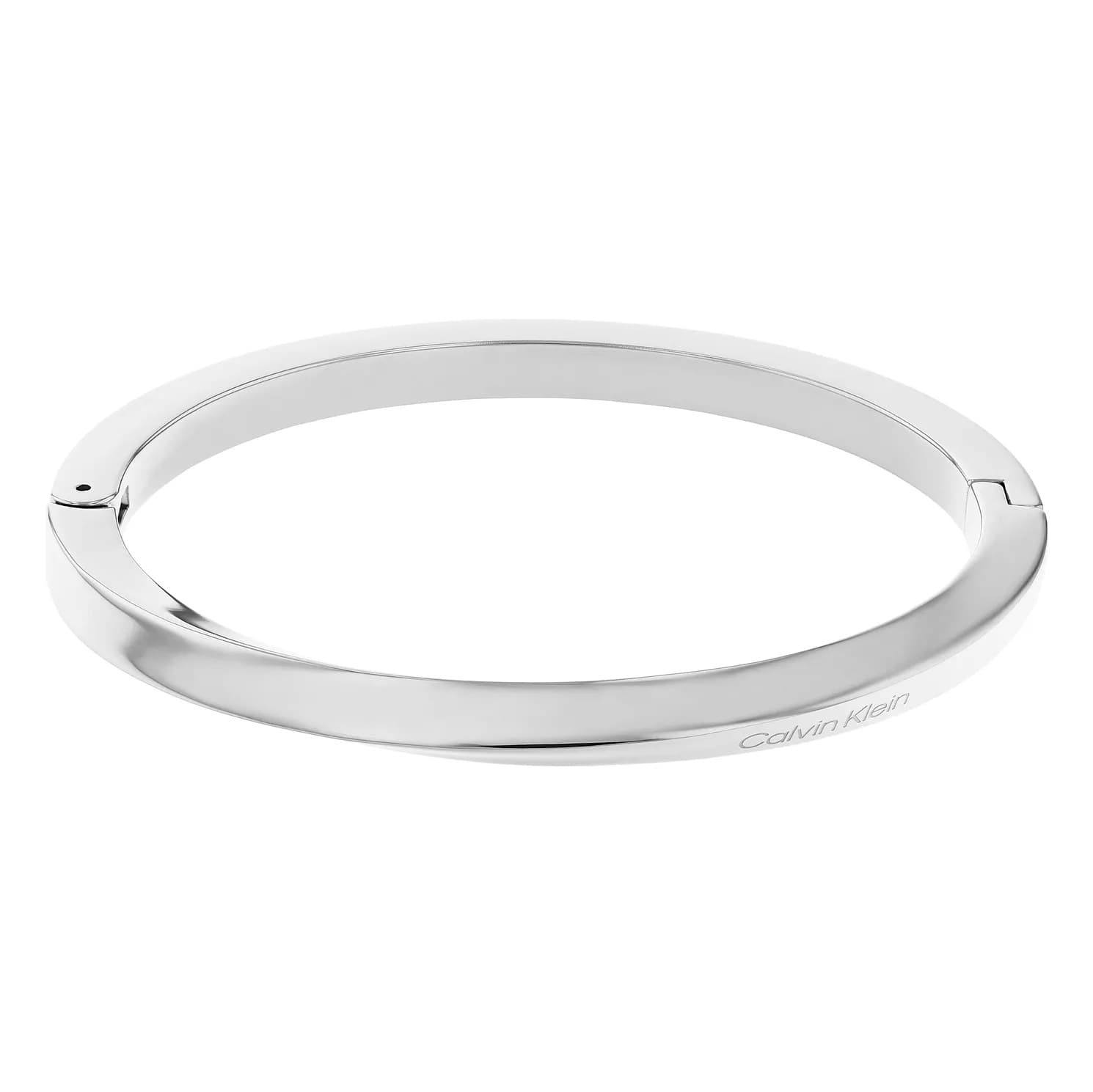 Ladies Stainless Steel Twisted Hinged Bangle