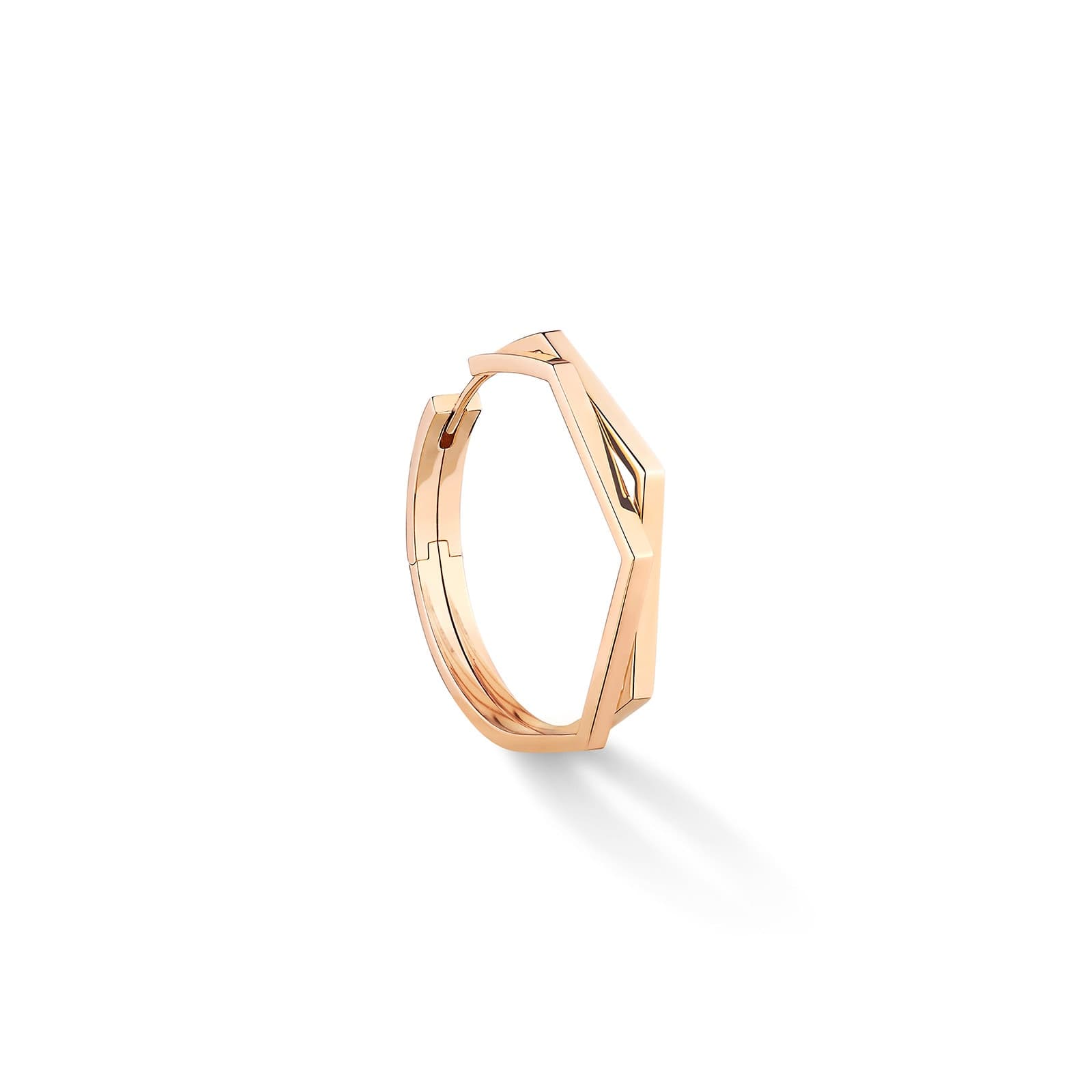 Antifer 18ct Rose Gold Two Row Large Hoop Earring