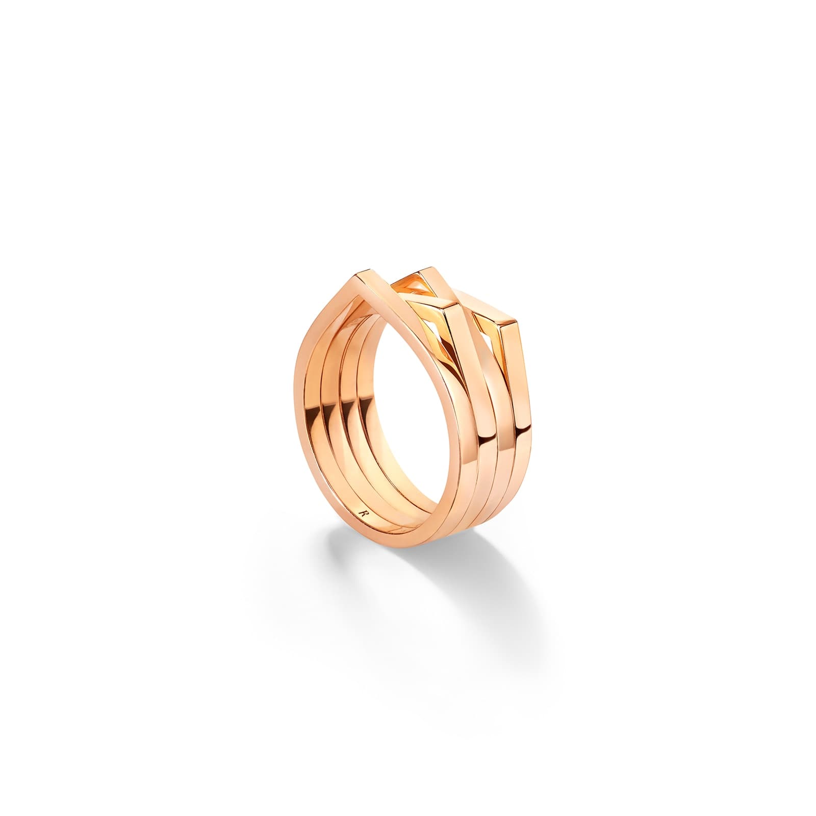 Antifer 18ct Rose Gold Four Row Ring