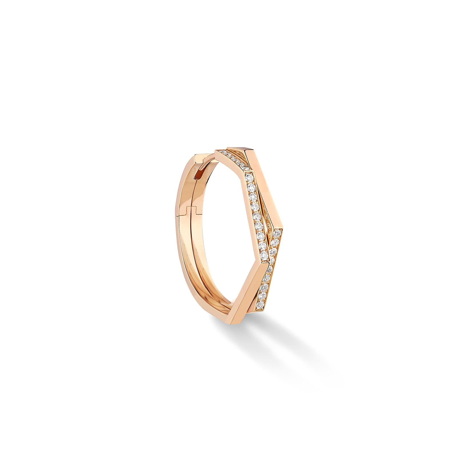 Antifer 18ct Rose Gold & 0.20ct Diamond Two Row Earring