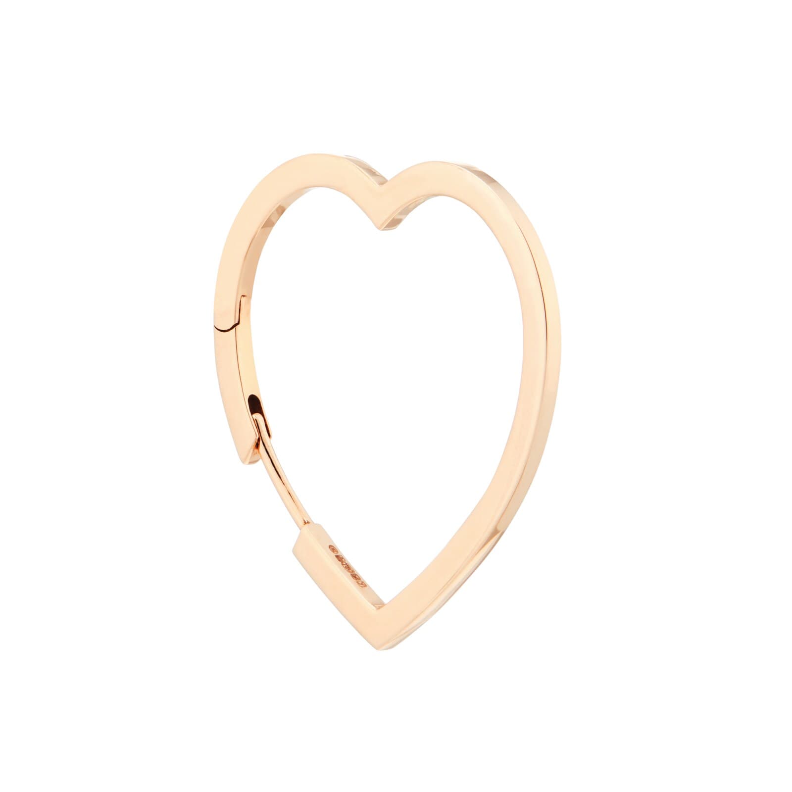 Antifer 18ct Rose Gold Large Heart Hoop Earring