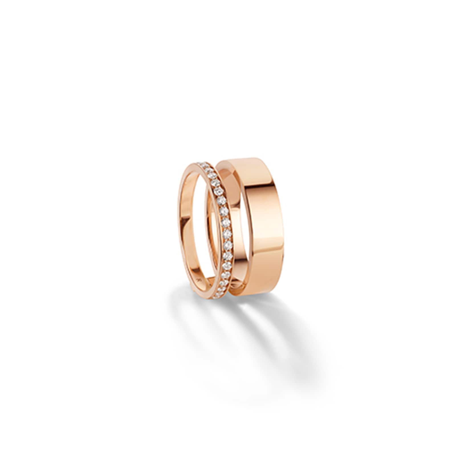 Berbere 18ct Rose Gold 0.34ct Diamond Two Row Ring