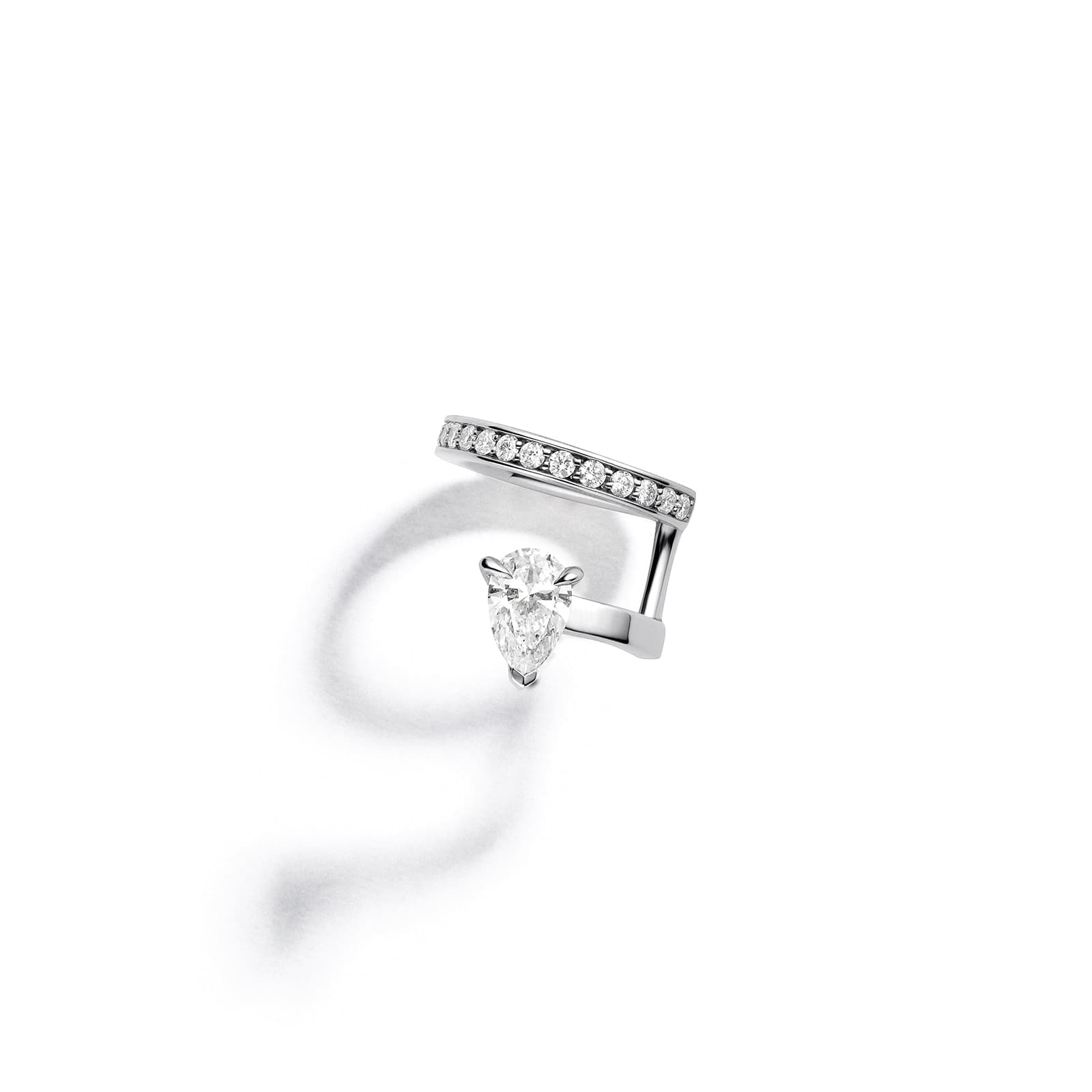 Serti sur Vide 18ct White Gold 0.36ct Diamond Earcuff - Right