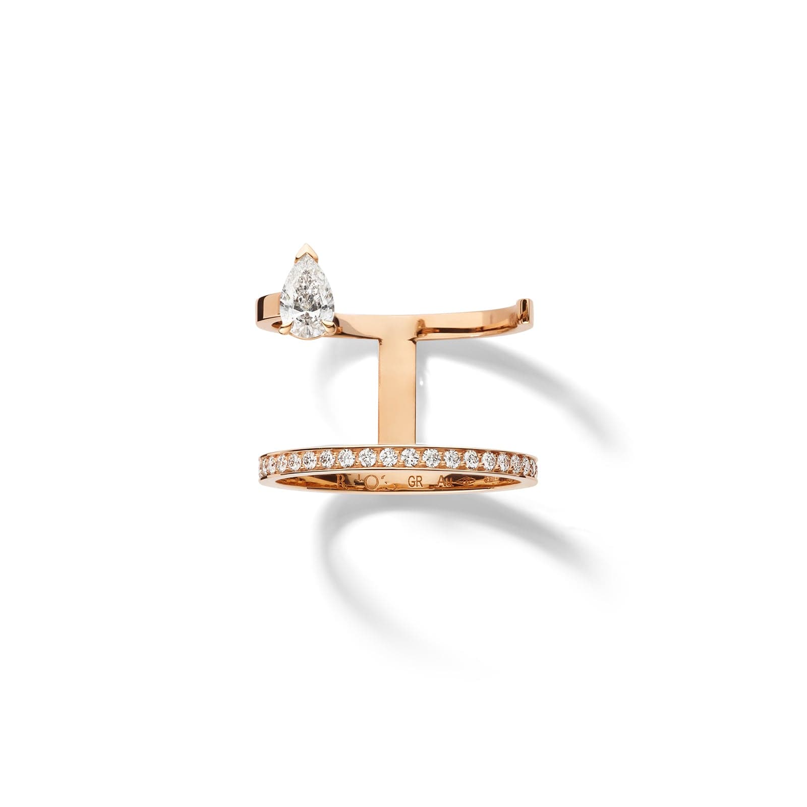 Serti sur Vide 18ct Rose Gold 0.56ct Diamond Ring