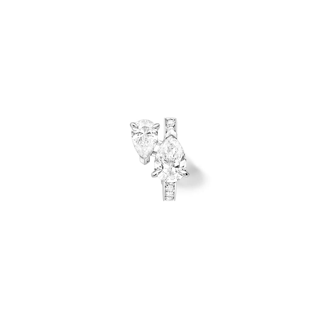 Serti sur Vide 18ct White Gold 0.68ct Diamond Earring - Left
