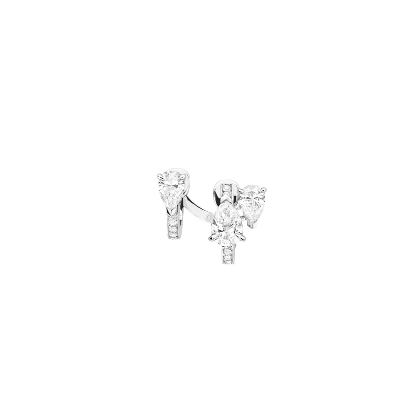 Repossi Serti Sur Vide 18ct White Gold 0.83ct Diamond Hoop Earring