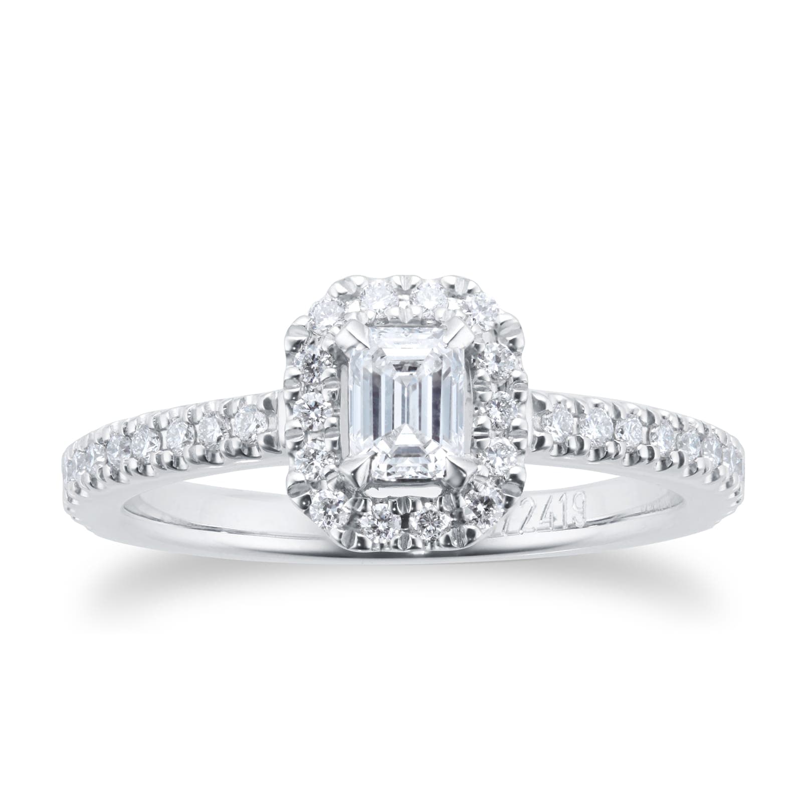 Amelia Engagement Ring With Diamond Band 0.50 Carat Total Weight - Ring Size O
