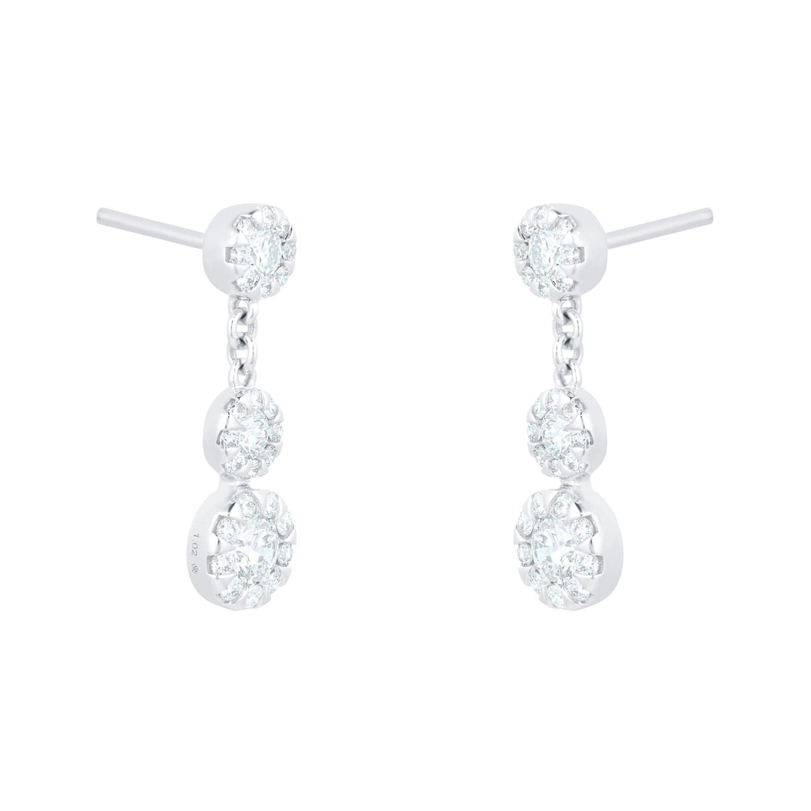 Masquerade 18ct White Gold 1.02ct Diamond Drop Earrings