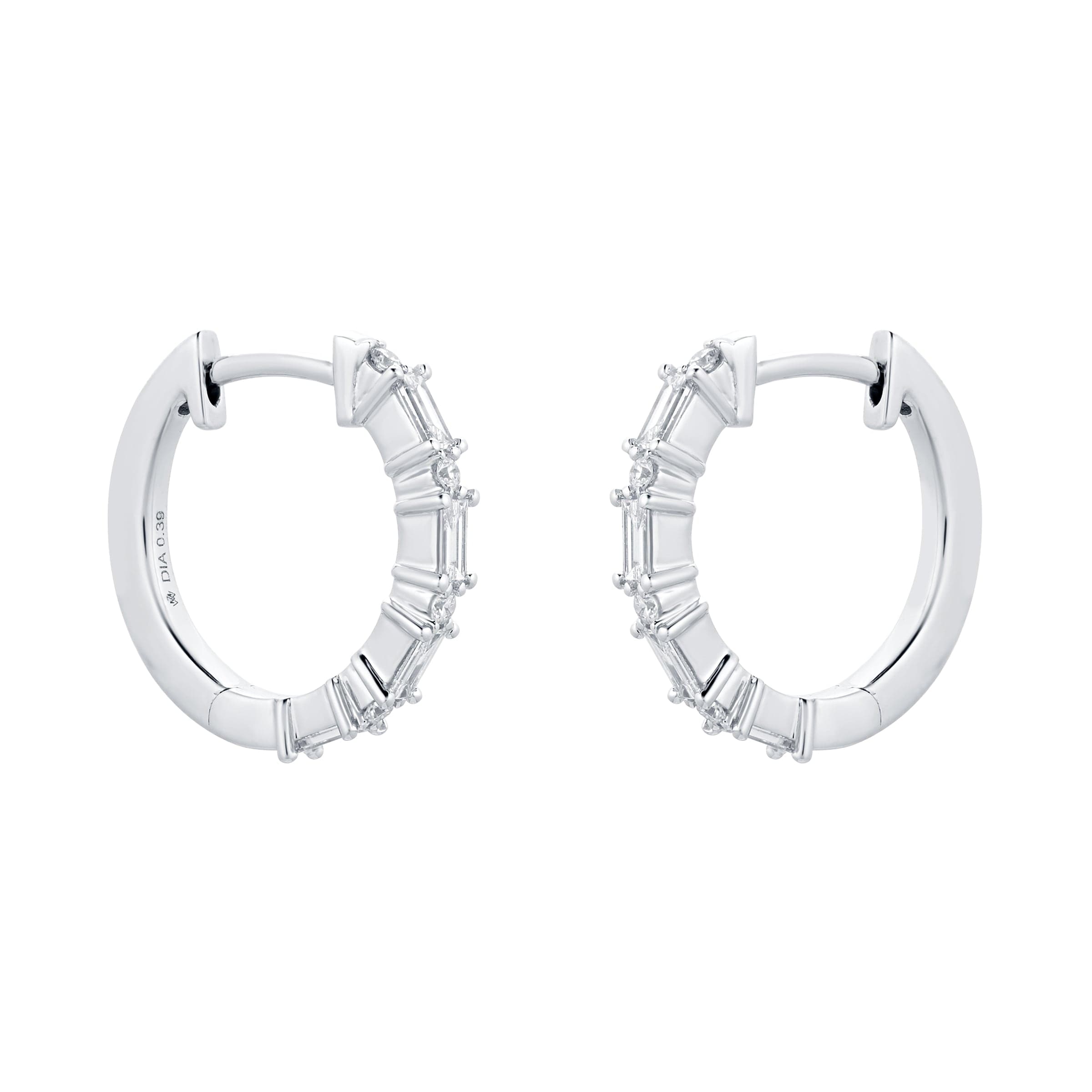 Renee 18ct White Gold 0.39cttw Diamond Hoop Earrings