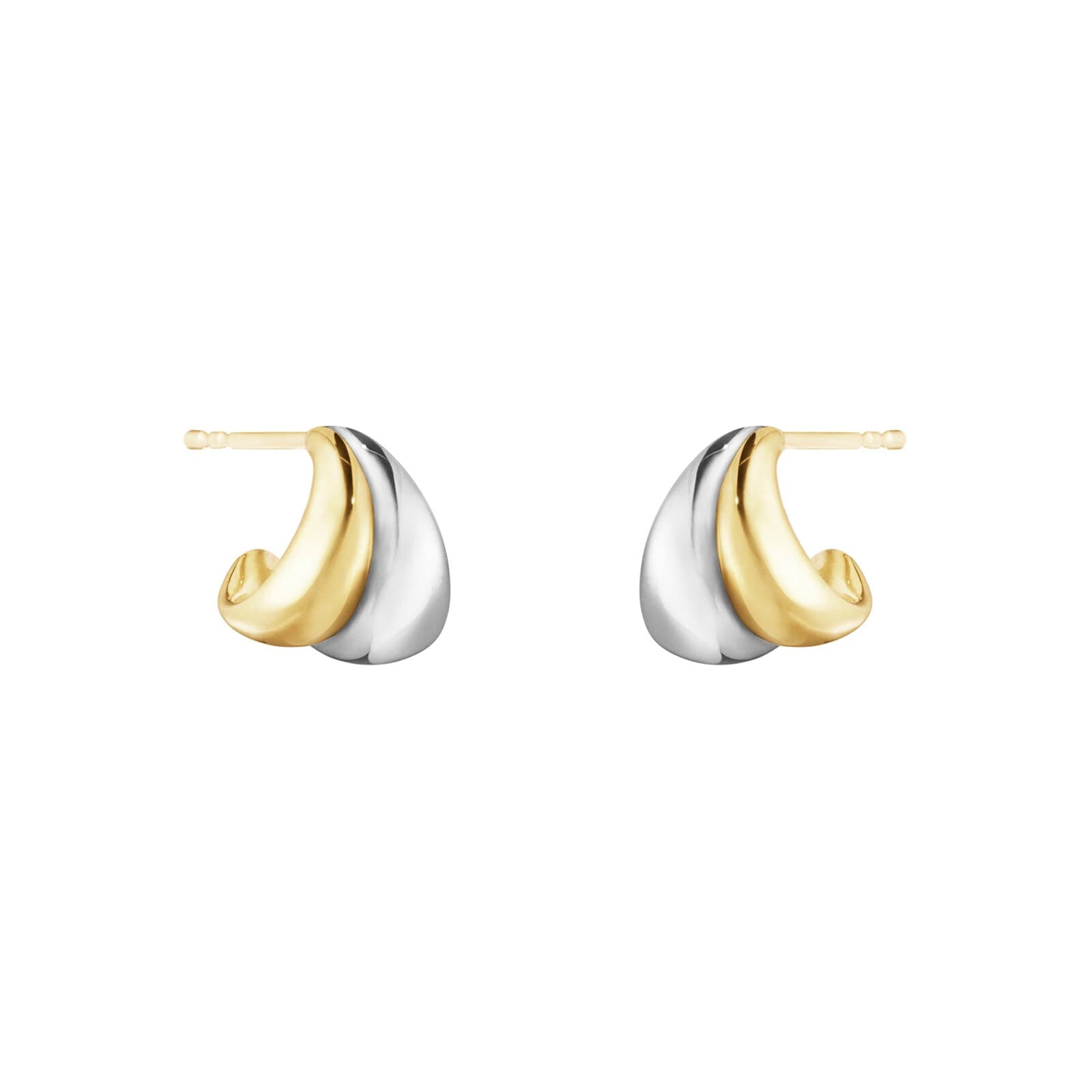 Sterling Silver & 18ct Yellow Gold Curve Earrings Small