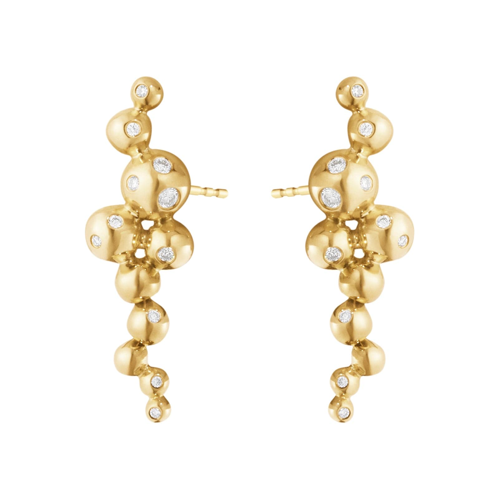 18ct Yellow Gold & 0.08ct Diamond Moonlight Grapes Earrings