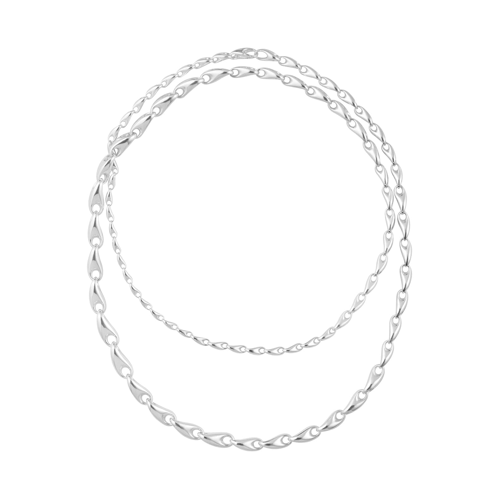 Sterling Silver Reflect Graduated Chain Necklace