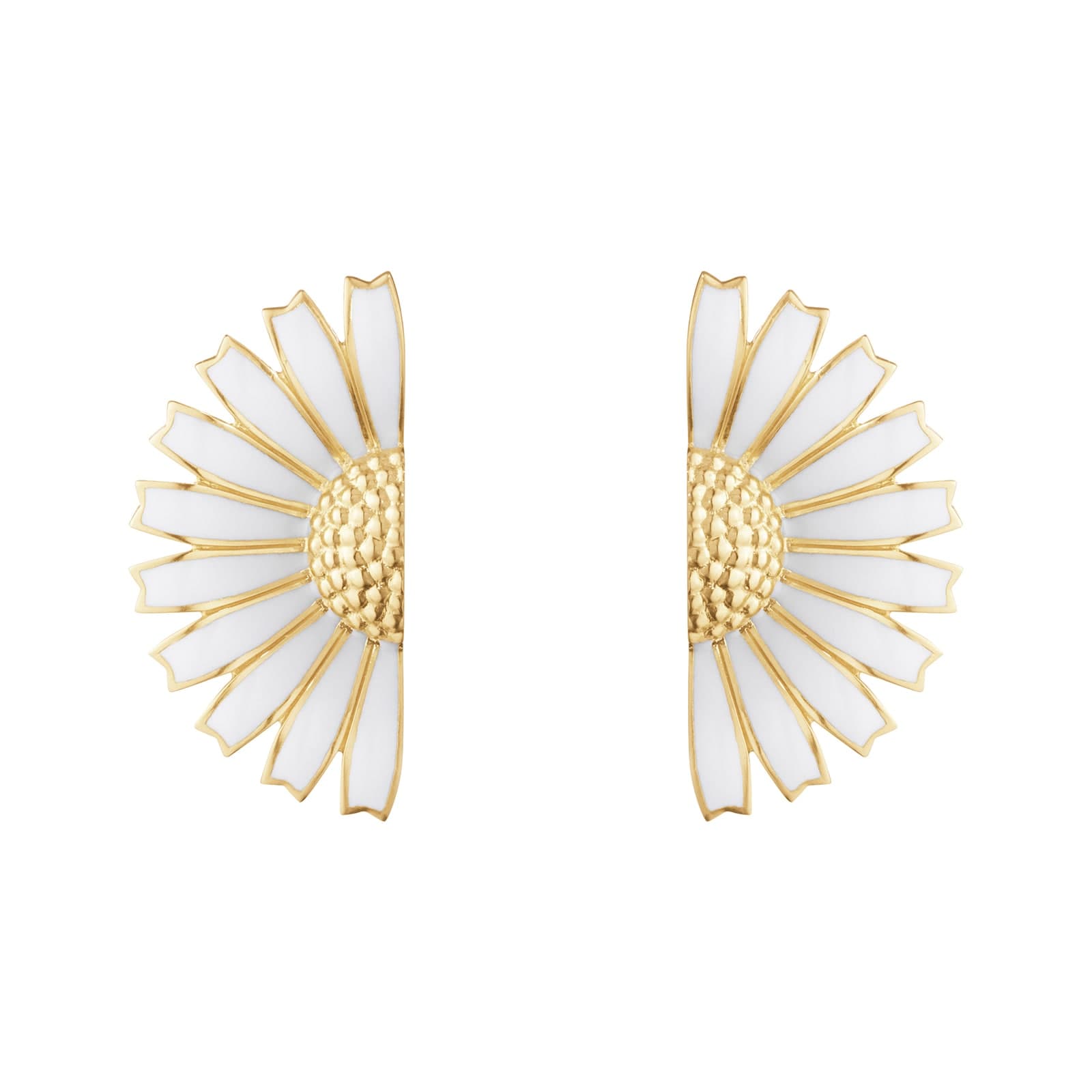 18ct Yellow Gold & Sterling Silver Daisy Stud Earrings