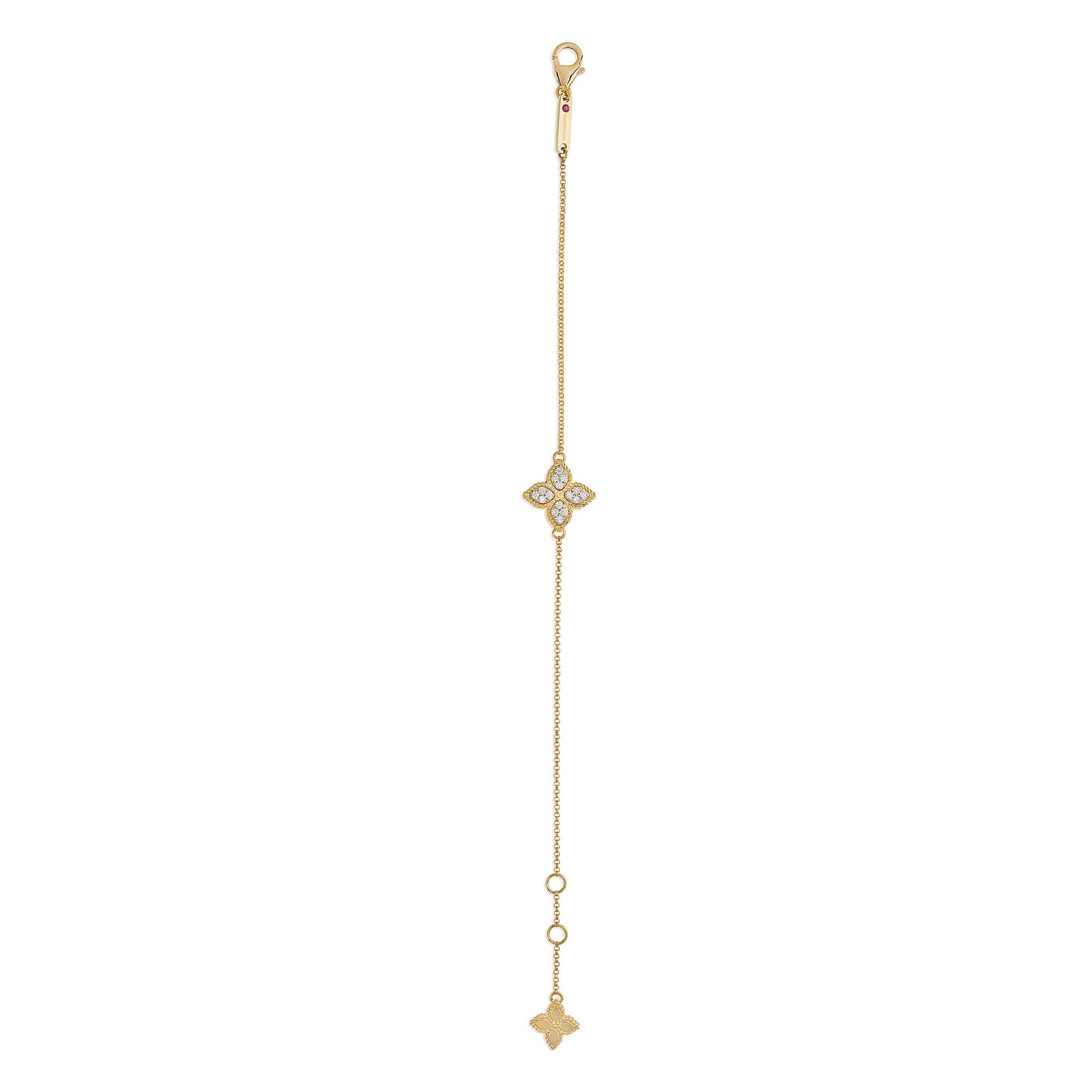 Princess Flower 18ct Yellow Gold 0.18ct Diamond Bracelet