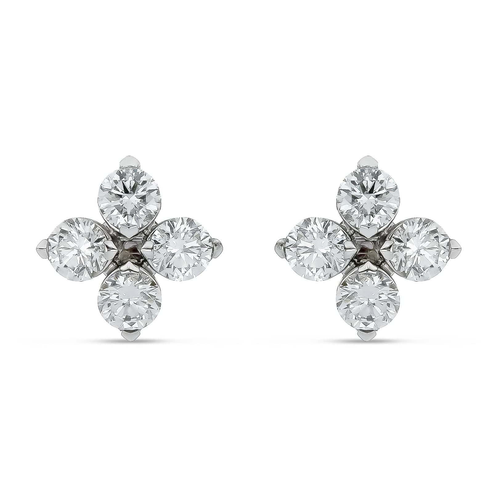 18ct White Gold Love in Verona Diamond 1.27ct Flower Earrings